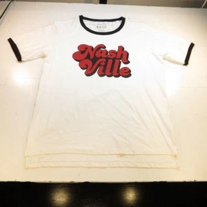 The NASH Collection NASHVILLE TENNESSEE RINGER TEE T SHIRT Mens XL White  - Picture 1 of 3