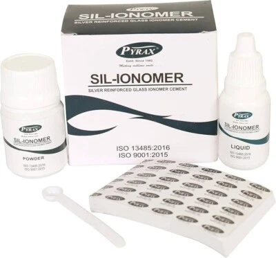 Pyrax SIL-IONOMER Silver Reinforced Glass Ionomer Cement for Cavity Filling