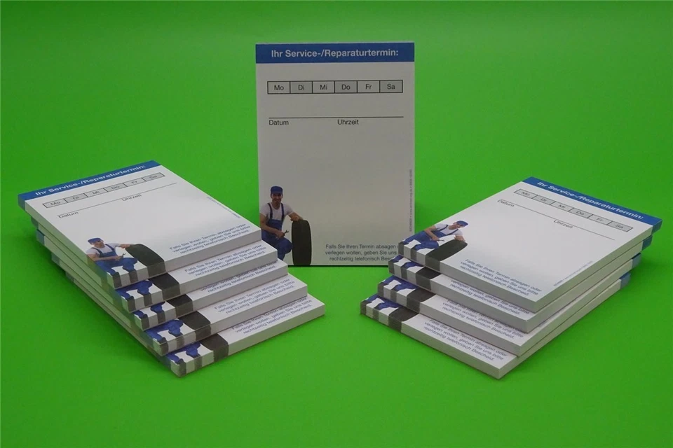 EICHNER 500 Blatt Terminzettel KFZ Service Terminblock Servicetermine Mo-Sa Werkstatt