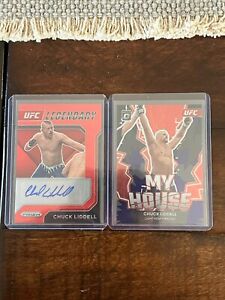 Chuck Liddell 2022 Prizm Auto/99 and 2023 Optic My House /59 card