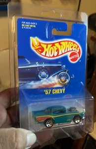 1992 Hot Wheels '57 Chevy Aqua Collector #213 New & Unopened 1:64 with protecor! - Picture 1 of 1
