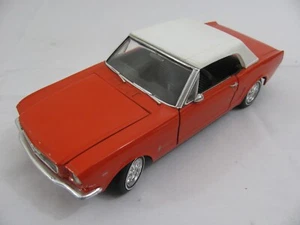 Revell 1/18 scale Diecast Poppy Red Orange w/ White Top 1965 Ford Mustang VG - Picture 1 of 11