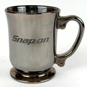Snap-On Tools Glass Coffee Mug Chrome Over Glass Collector Advertisement - Picture 1 of 5