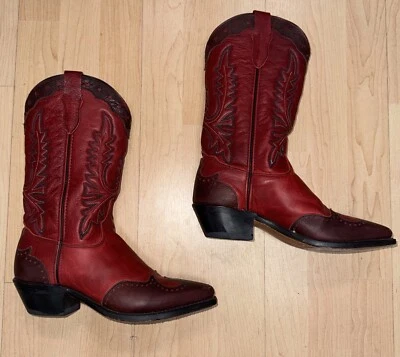 Botas vaqueras Abilene rojas punta de ala talla 6 Foto 1 de 4