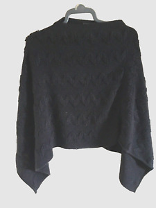 NEXT Ultra Soft  Black Sparkly Textured  Knitted Poncho Size UK S/M