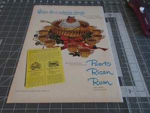 1949 Puerto Rican Rum - Recipe for a welcome change - Print Ad - Picture 1 of 4