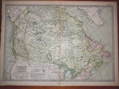 Lote Mapa Antiguo CANADÁ 1897 Excelente Estado 12x16" Quebec Ontario Foto 1 de 3