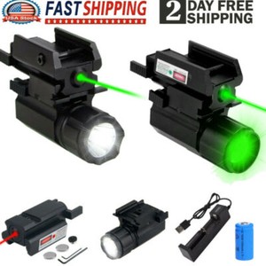 Pistol LED Flashlight Red Dot Laser Sight Fit Glock 17 19 20 21 22 23 30 US SHIP