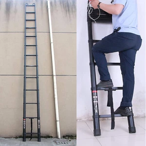 5M Extendable Multi Purpose Compact Ladder 150KG Capacity EN131 2PC Safety Hooks - Picture 1 of 18