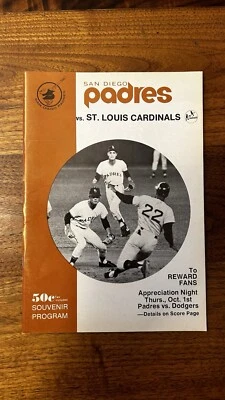 1970 San Diego Padres Vs St. Louis Cardinals Unscored Program EX - Image 1 of 3