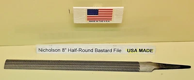Arquivo Nicholson 21857 04896 8" corte bastardo meia redonda NOS EUA - Imagem 1 de 4