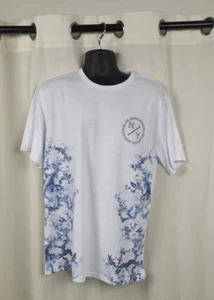 Label J weißes T-Shirt mit Rundhalsausschnitt und Blumenmuster Größe L CR054 EE 25 - Bild 1 von 9