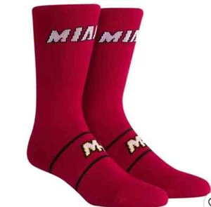 PKWY NBA Miami Heat Uniform Crew Classic Fit Socks Marron Size Medium New - Picture 1 of 10