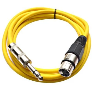 6 Foot Yellow XLR Female to TRS Patch Cables PA DJ Cords XLRF to 1/4" - Picture 1 of 3
