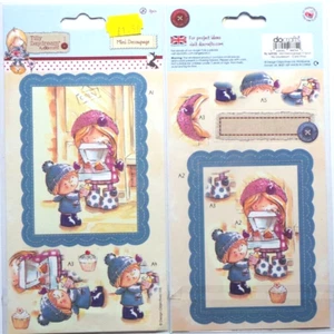 Papermania Docrafts Tilly Daydream Mini Decoupage Cake Shop 11 Piece on 2 Sheets - Picture 1 of 1
