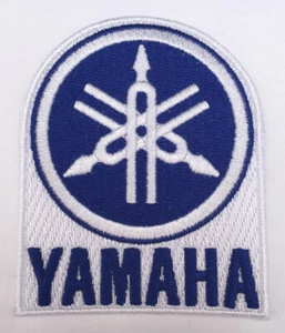 Yamaha Aufbügeln Patch, weiß, Biker, Motorräder, - Bild 1 von 2