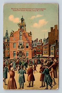 Postcard Advertising Regal Laundry Co Boston MA Reading Declaration Independence - Picture 1 of 2