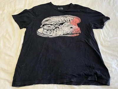 CONVERSE ALL STAR MENS SIZE M BLACK T-SHIRT / TEE WITH CONVERSE BOOTS ON FRONT - image 1 of 3