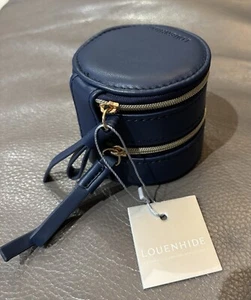 LOUENHIDE - QUALITY- SMALL TRAVEL JEWELLERY BOX-IN R. BLUE FAUX LEATHER - NEW ! - Picture 1 of 11