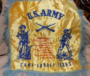 Vintage U.S. Army Camp Furmin Texas sweetheart cloth - Picture 1 of 2