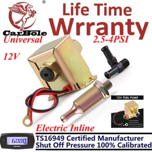 Universal 12V Fuel Pump 2.5-4PSI Electric Inline Low Pressure Gas Diesel 5/16" - Picture 1 of 18