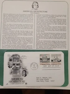 Scott #1779 & #1780 15c Architecture FDC, Cachet & Description Sheet - Picture 1 of 1