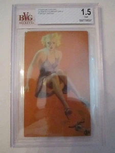 1940'S MUTOSCOPE PIN-UP CARD "FORCED LANDING" BECKETT GRADED 1.5 FAIR CONDITION - Picture 1 of 2