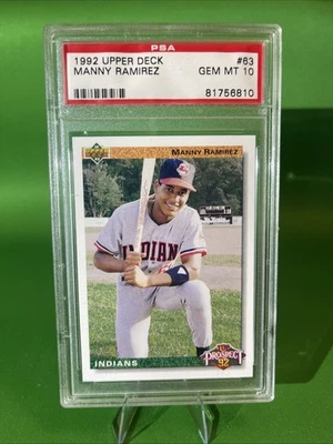 1992 Upper Deck Manny Ramirez PSA 10 Rookie Baseball Card #63 Indians Red Sox - Image 1 of 2