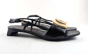Sandalias Tory Burch Georgia 25MM Cuero Sin Cordones Perfectas Negras Para Mujer Talla 10 NUEVAS - Imagen 1 de 13