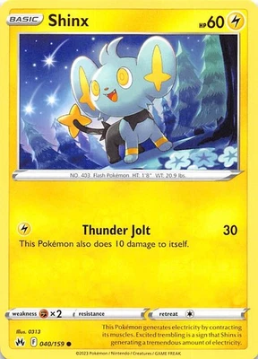 Shinx (40) 040/159 Crown Zenith Pokemon 003259 - Image 1 of 2