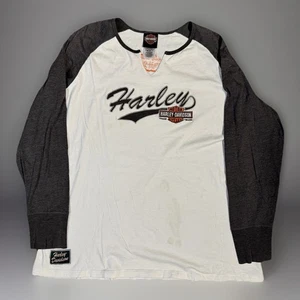 Harley Davidson Motorcycles Women’s Grey White Raglan T-Shirt 2XL Clearwater FL - Picture 1 of 7