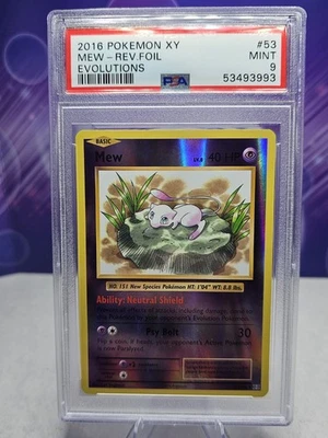 Pokemon - Mew 53/108 Reverse Holo - XY Evolutions - PSA 9 Mint - Image 1 of 2