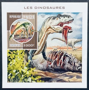 NIGER DINOSAUR STAMPS SHEET 2018 MNH PREHISTORIC ANIMALS ALLOSAURUS PLATEOSAURUS - Picture 1 of 1