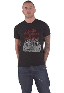 Rage Against The Machine T Shirt Crowd Masks Band Logo new Official Unisex Black - Imagen 1 de 4