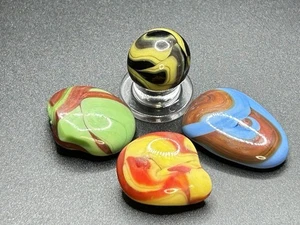 Christensen Swirl Marble W/ Cullet Pieces Vintage Marbles 0.591” - Picture 1 of 13