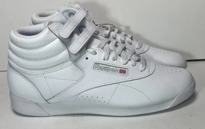 Camiseta alta clásica Reebok Freestyle F/S para mujer blanca/plateada EE. UU. 11 Foto 1 de 4