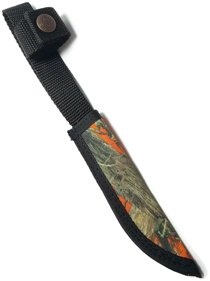 Case XX Orange Camo Fixed Blade Knife Belt Sheath Heavy Duty Nylon 5" Blades - Image 1 of 4