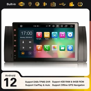 9" 8-Cœurs Navi Android 12 DSP Autoradio DAB+ CarPlay WiFi BMW 5er E39 X5 E53 M5 - Imagen 1 de 11