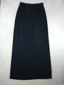 Vintage Kathie Lee Collection Column A Line Maxi Skirt Medium Black Slinky Jerse - Picture 1 of 11