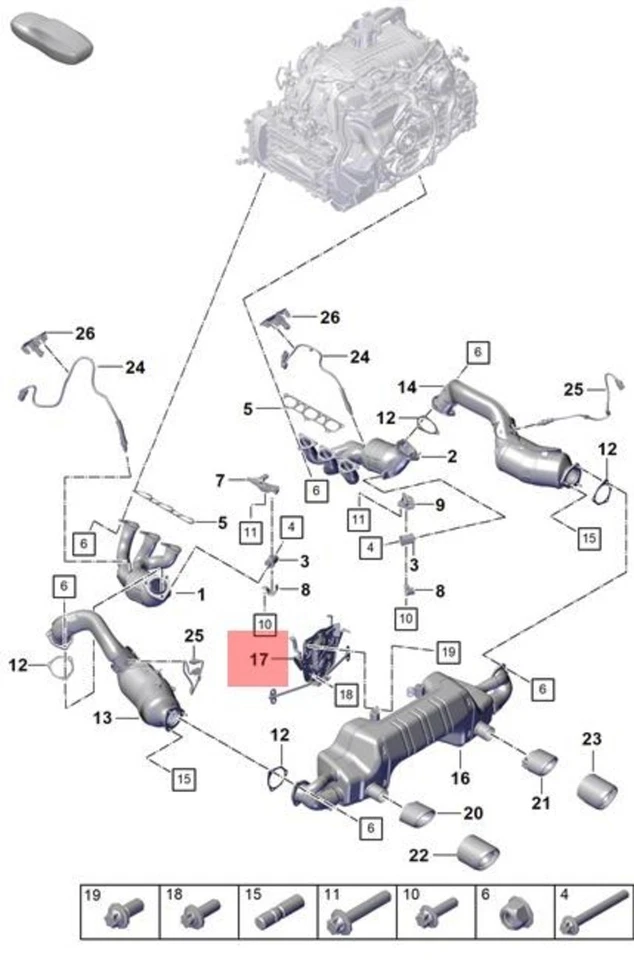 Soporte original PORSCHE Cayman GT4 982 982251255H Foto 1 de 1