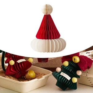 Santa Hat Xmas Paper Hat Novelty Holiday Table Decoration Funny Hanging - Picture 1 of 6