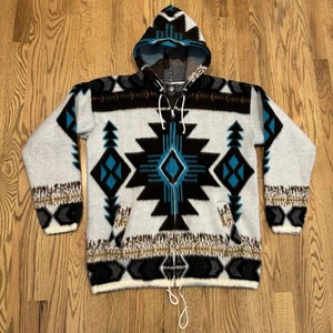 Indian Creations By Incas Zip Up Hoodie Sweater Size Medium Alpaca Blend Aztec - Foto 1 di 11