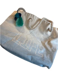 Bolso de mano de lona inspirado en Beach Life - Imagen 1 de 6