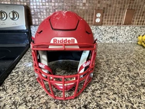 Casco de fútbol americano Riddell SpeedFlex tamaño completo rojo mate máscara facial adulto grande LEER - Imagen 1 de 10