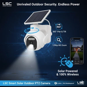 Security Camera Solar PT Smart Connect 1296p HD Outdoor Motorized Wi-Fi Alarm - Foto 1 di 4