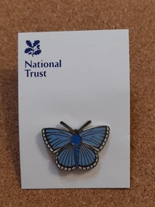 National Trust BOXHILL Adonis Blue Butterfly Charity Pin Badge RSPB Interest  - Foto 1 di 2