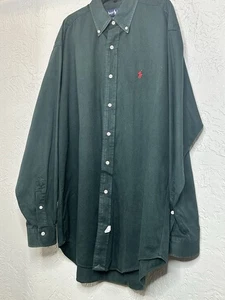 Camisa Polo Ralph Lauren Para Hombre Talla Mediana Abotonada Manga Larga Algodón Verde - Imagen 1 de 10