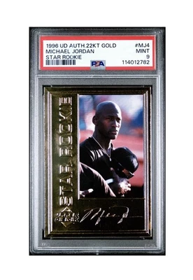 1996 MICHAEL JORDAN UD AUTHENTICATED 22KT GOLD STAR ROOKIE /10000 PSA 9 - POP 2 - Image 1 of 2