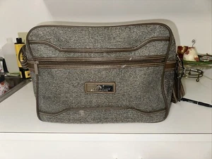 Vintage Jordache Brown Tweed Carry On Luggage Over Night Tote Shoulder Bag - Picture 1 of 3