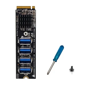 4 Ports USB 3.0 PCI-E Riser Card M.2 M to PCIE Extender Riser Expansion Card k - Afbeelding 1 van 9